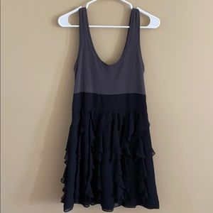 Grey Black Ruffle Express Dress